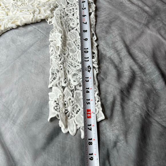 Maniju Dress Women Med Ivory Crochet Knee Length Floral Formal Event Wedding - Picture 5 of 9